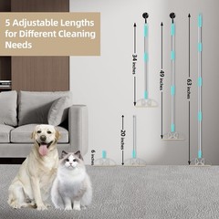 63-Inch Multi-Surface Carpet Rake – Quick Pet Hair Clean-Up for Furniture & Rugs