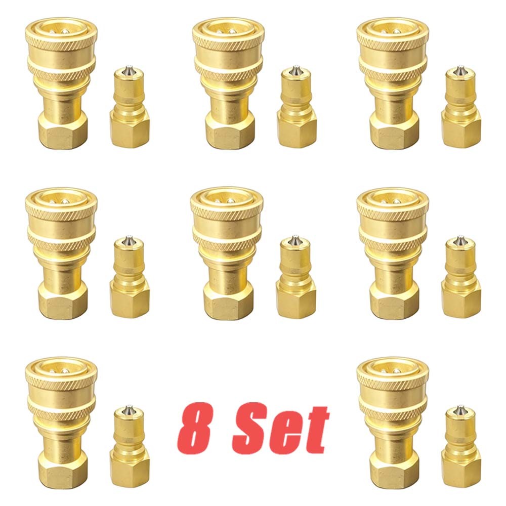 8Set 1/4″ Brass Quick Disconnect Coupler Carpet Cleaning Extractor for Wand Hose