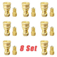8Set 1/4″ Brass Quick Disconnect Coupler Carpet Cleaning Extractor for Wand Hose