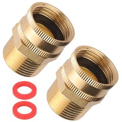 2 Pack Garden Hose Adapter,3/4″ NPT X 3/4″ GHT Connector with 3/4 inch, Brass