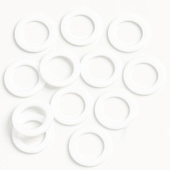 12pcs 1-Inch Silicone Gasket Set – Flat Sealing Washers and 1 inch, White