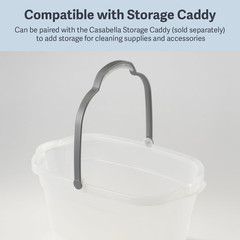 Cleaning Bucket Rectangular for Mopping or Storage with Handle and Built-In Pour