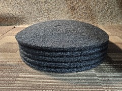 (QTY 5) Norton 66261052005 20 In. 3-1/4 In. Fine Grit Black High Stripping Pad