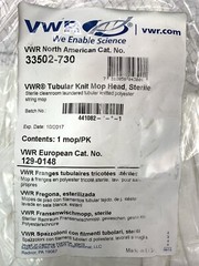 Lot Of 1 VWR Sterile Tubular Knit Mop Heads 33502-730 See Description