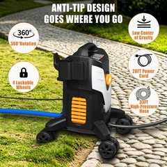 4500PSI Electric 2.8GPM High Pressure Washer w/ Anti-Tipping Technology 4 Nozzle