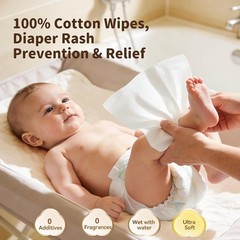 100% Cotton Dry Wipes, USDA Certified Baby Wipes, Soft & Gentle, Hypoallergen…