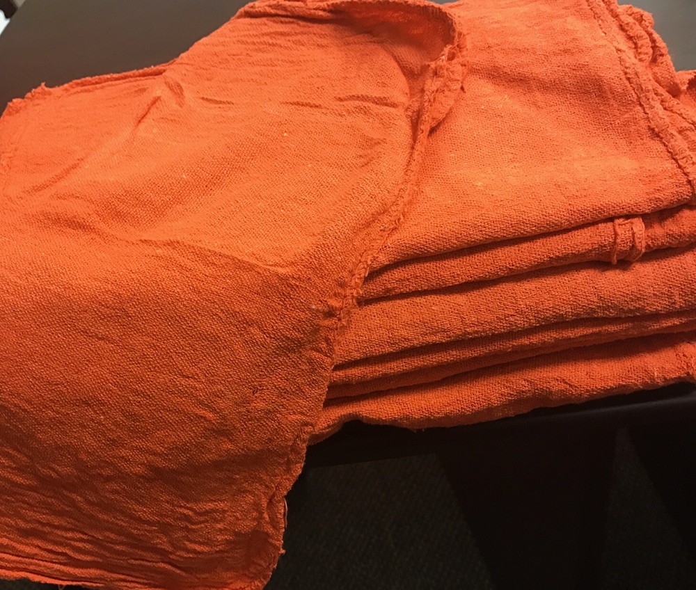 50 new great mechanics shop rags towels orange jumbo 13″X14″