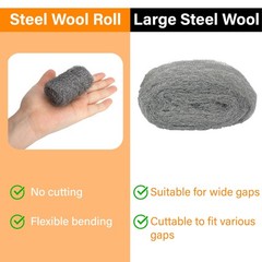 Alabrocon Bulk Steel Wool Roll Kit, 0000 15pcs, Gap Blocker, 0000…