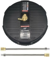 3600PSI,15″Pressure Washer Surface Cleaner Brush Water Broom w/ 2 Extension Wand