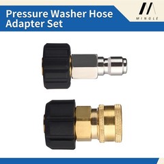 M MINGLE Pressure Washer Hose Adapter Set, M22 to 3/8 Quick Connect, Black
