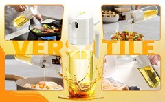Palimeras Oil sprayer & Dispenser Bottle – 2 in 1 18.6 Ounces, Clear/Grey