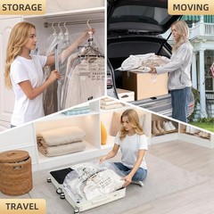 Hanging Vacuum Sealer Storage Space Saver Bags for Clothes, Suits, Coats or