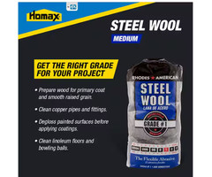 2 PACK Homax Medium Grade #1 Steel Wool (12-Pad)