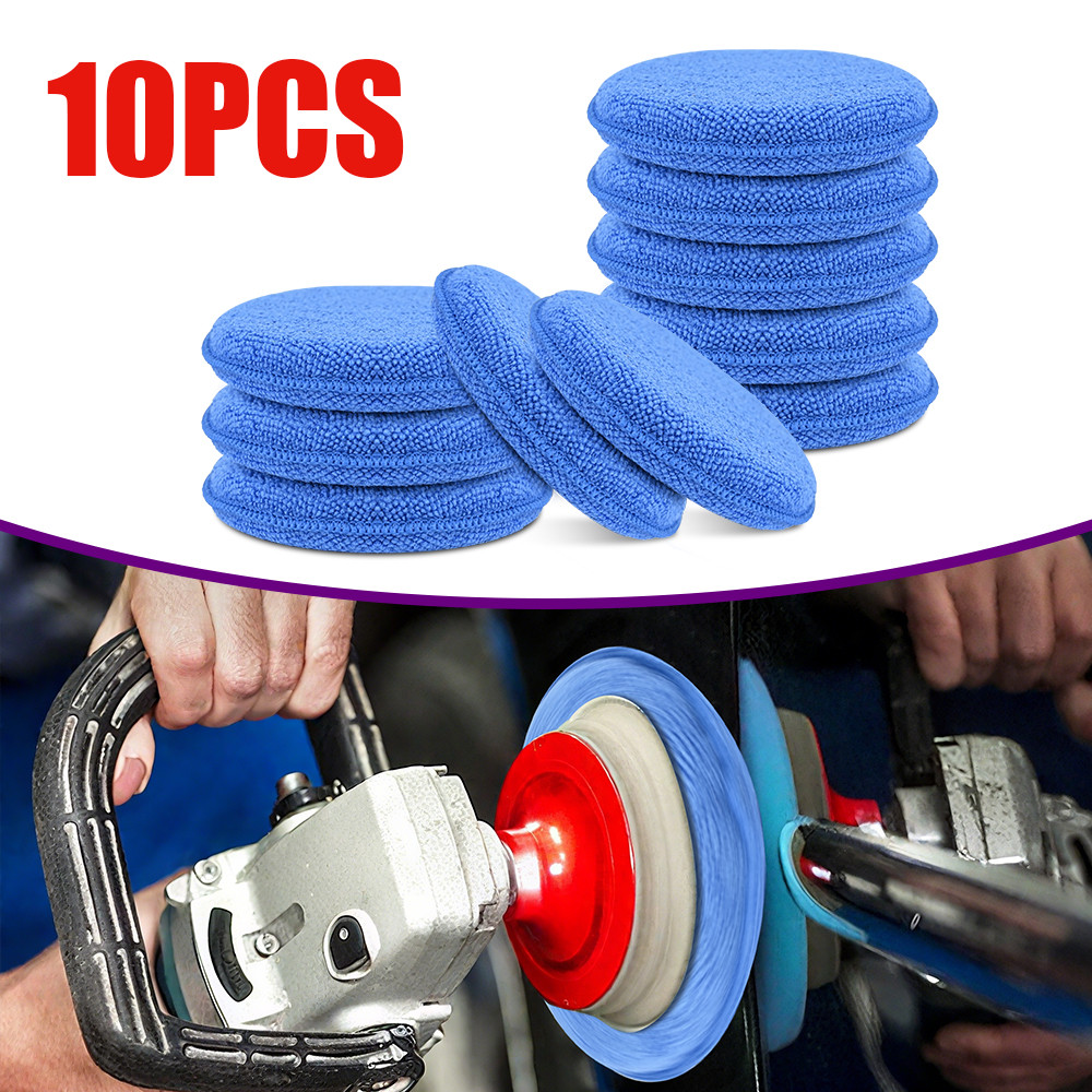 10X 5″ Car Microfiber Foam Sponge Applicator Cleaning Tool Detailing Pads Blue