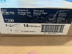 3M Black Stripper Pad 7200 14” (Case of 5) New In Box 08376 Save!!
