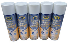Zep Sanitary Spray Lubricant for The Food Industry NSF, Repels Water (Lot of 5)