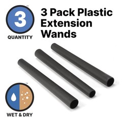 Shop-Vac 9061400 1.25 Inch Diameter Extension Wands, 3-Piece Set, 1.25-Inch
