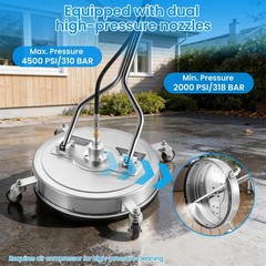 24″ Pressure Washer Surface Cleaner With Dual Handle 4000 PSI 3/8″ Quick Connect