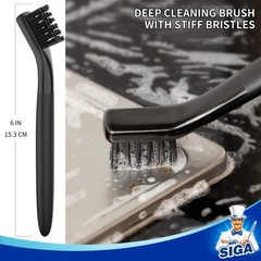 MR.SIGA Grout Cleaner Brush Set, Detail Cleaning 6.2 x 0.7 x 0.8 inch, Black