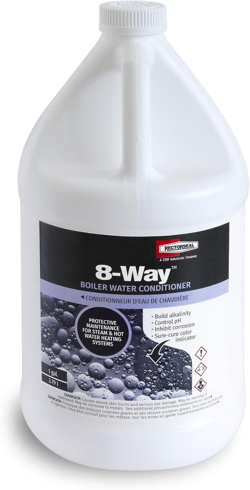 8-Way 68714 Hot Water Systems Cure and Cleaner, No Damage, HVAC, 1 Gallon