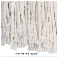 Boardwalk 224CCT 24 oz. Cotton Premium Cut-End Wet Mop Heads – White (12/Ct) New