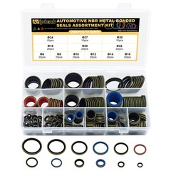 Siptenk 245 PCS Sealing Washers Oil Drain Plug Gasket Metal NBR 245PCS-Zinc