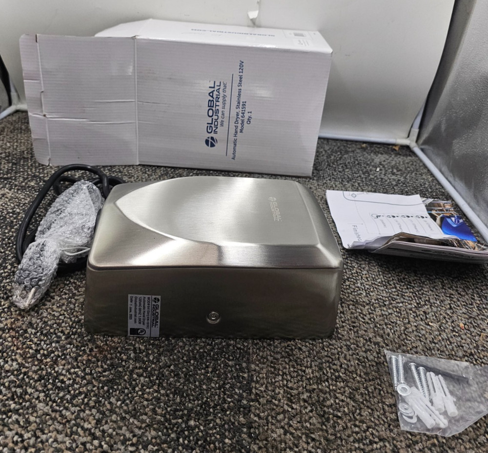 Global Industrial KW-1019 Stainless Steel Automatic Hand Dryer 120V 60Hz 641591
