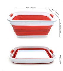 SAMMART 41L (10.8 gallon) Collapsible Plastic Laundry Rectangular, Red