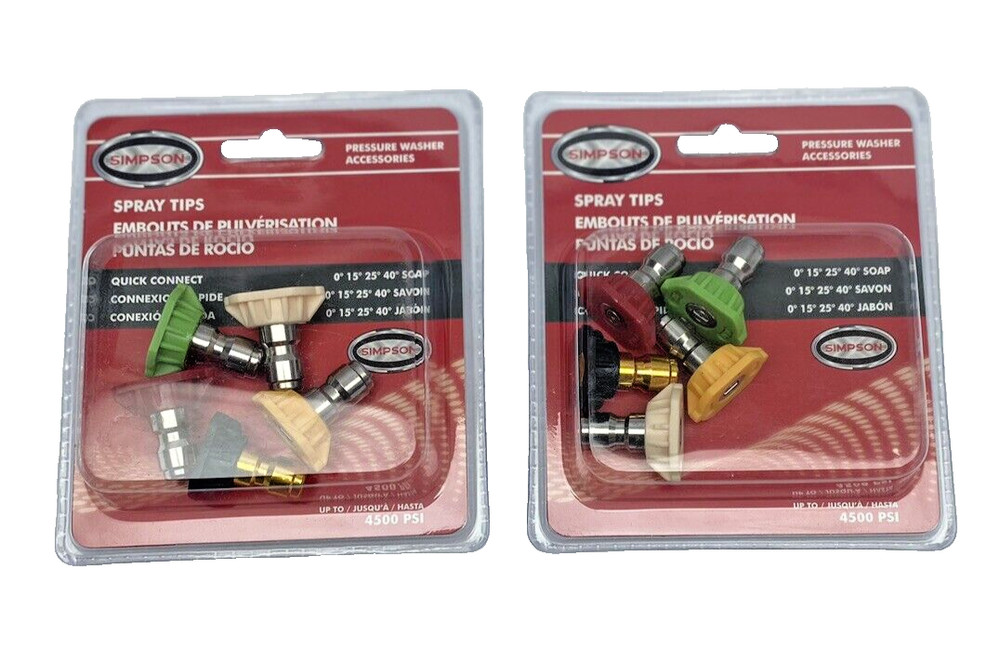 Lot Of 2 , 80146 Simpson Pressure Washer Nozzles, 1/4″ Spray Tip Quick Connect..