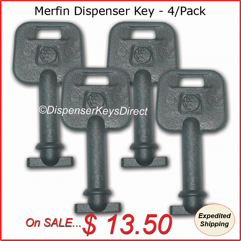 Merfin Dispenser Key for Paper Towel & Toilet Tissue Dispensers – (4/pk.)