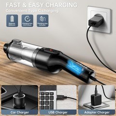 dormzie Handheld Vacuum Cordless, 16000Pa Powerful Suction, Lightweight Black