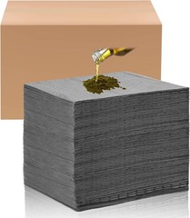 Hoolerry 100 Pcs Oil Absorbent Pads Bulk Heavy Weight Dimpled Garage Absorbing P