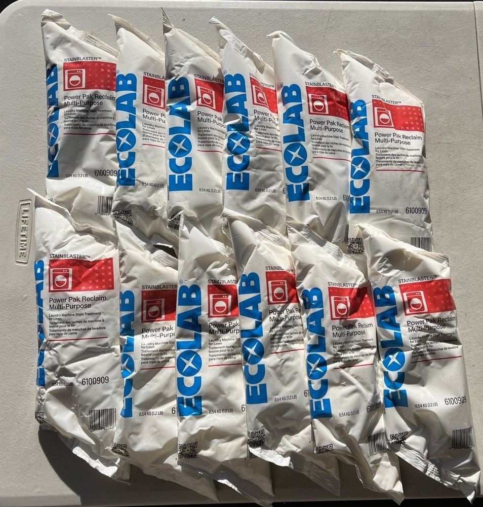 12 Pack Ecolab 6100909 Stainblaster Power Pak Plus Multi-Purpose Stain Remover