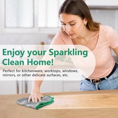 Airlab Glass Polishing Cloth Streak Free 12 Inch x 12 Inch, Sliver, Pack of 6