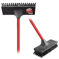 Heavy Duty Floor Scrub Brush with Steel Handle Red/Black