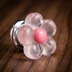 Hzopcw 3pcs Push Start Button Cover, Resin Flower Car Pink & Purple & White