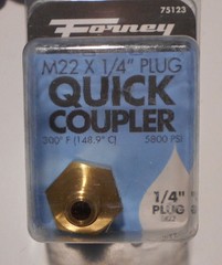 M22F X 1/4 IN QUICK COUPLER PLUG Part 75123 FORNEY M22 X 1/4″ BRASS NIPPLE