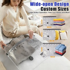 18 Pack Vacuum Storage Bags for Travel with Rechargeable Cordless Pump, Vacuum