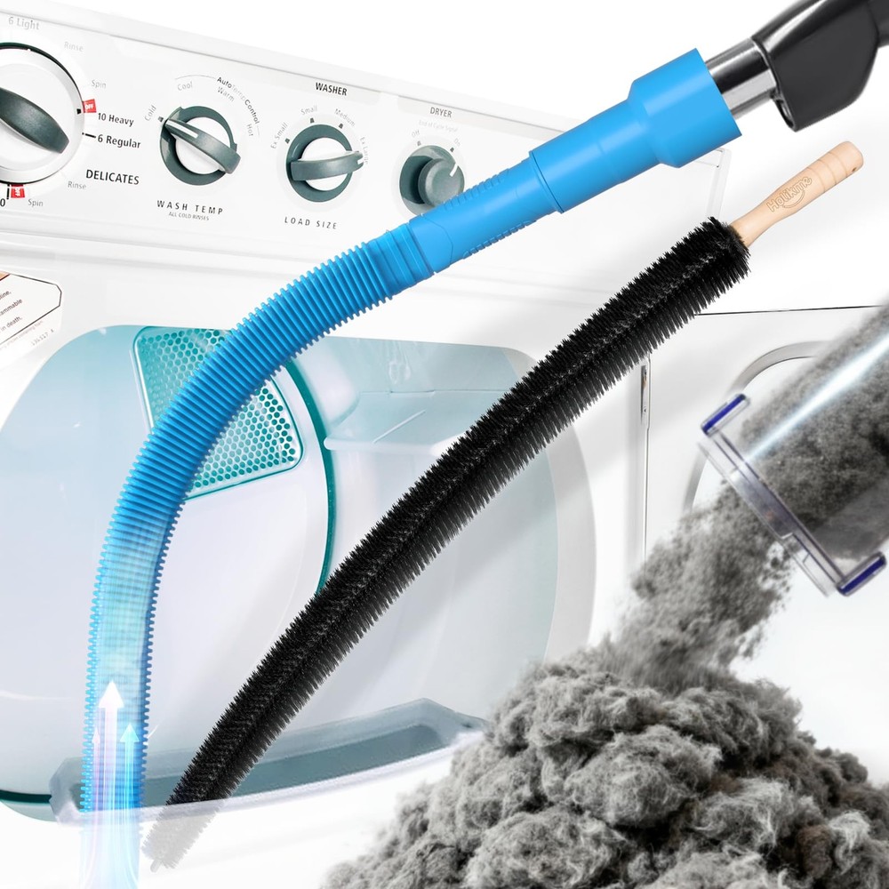 Holikme 2 Pieces Dryer Vent Cleaner Kit, Lint 2 Count (Pack of 1), Blue