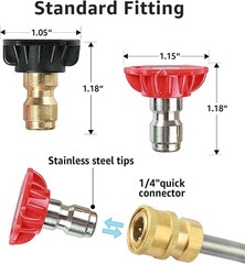Pressure Washer Tips Power Soap Nozzle 5pcs-2.5 Orifice, 5 nozzles