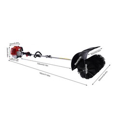 2 Stroke Gas Power Brush Broom Sweeper Artificial Grass Driveway Sweeper 52CC
