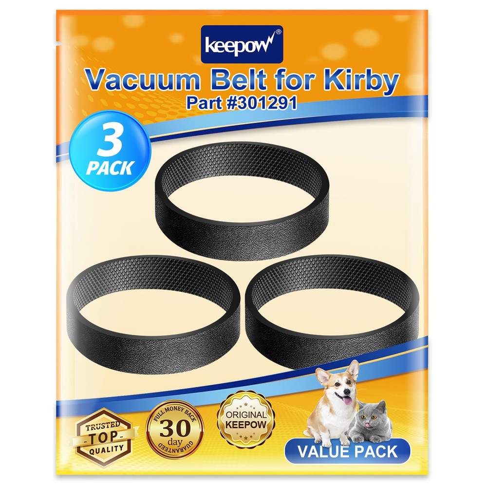 KEEPOW Vacuum Belt for Kirby 3-Pack | Replacement Part #301291G | 3 Belts