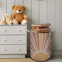 Boho Laundry Basket, Mid Century Modern Boho Neutral Sun Sunshine Waterproof