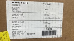 AMETEK LAMB 122180-18 Vacuum Motor, Aluminum Mounting Brackets – 6VMX5 – NEW