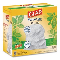 Glad 78900 Kitchen Drawstring Trash Bags – Gain Original/White (240/Carton) New