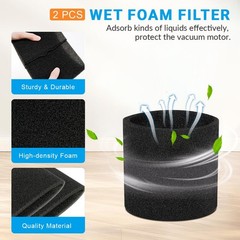6 Pack VRC5 Filter Bags & 2 Pcs VFF51 Foam vrc5 cloth filter bag(blue)