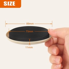 10PCS Furniture Sliders, 3 1/2″ Sliders for 10PCS|3 1/2″, Beige
