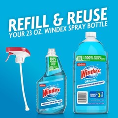 Windex Refill Glass and Window Cleaner Bottle, Bottle 67.6 Fl Oz (Pack of 1)