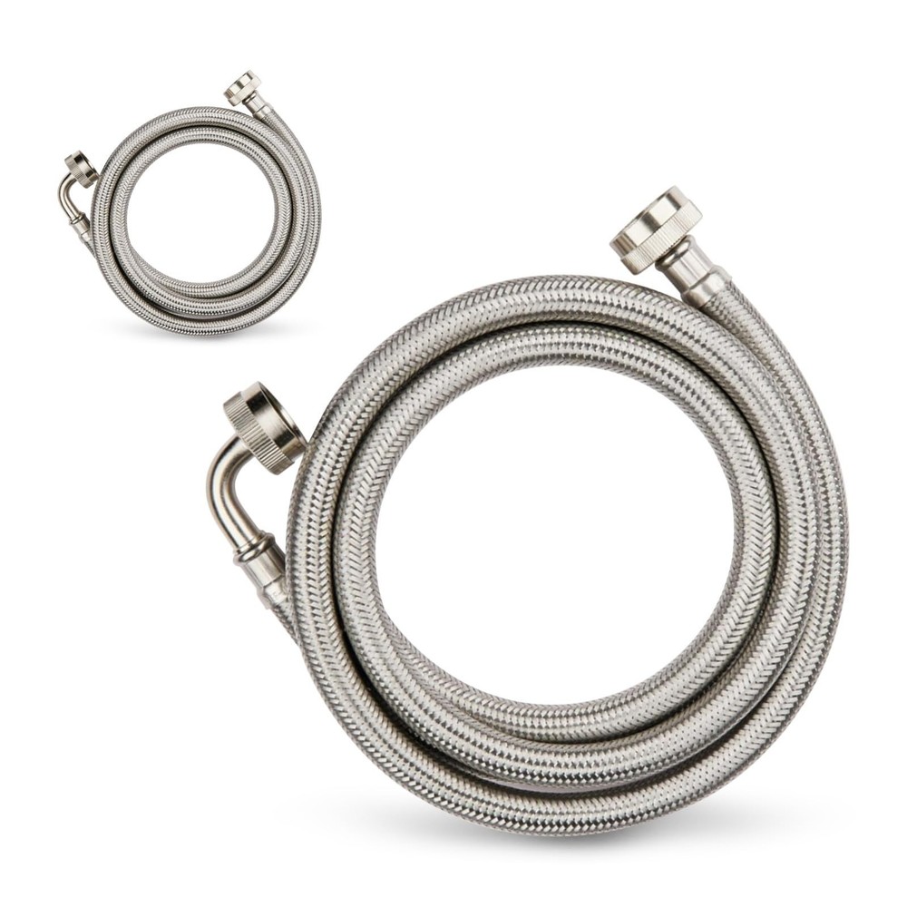 (2 Pack) Seelink 6FT Washing Machine Hose, Stainless Steel Washer Hose for Ho…