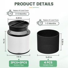 90304 Replacement Filter Kit Compatible with Shop Vac B0D794WHQM, White